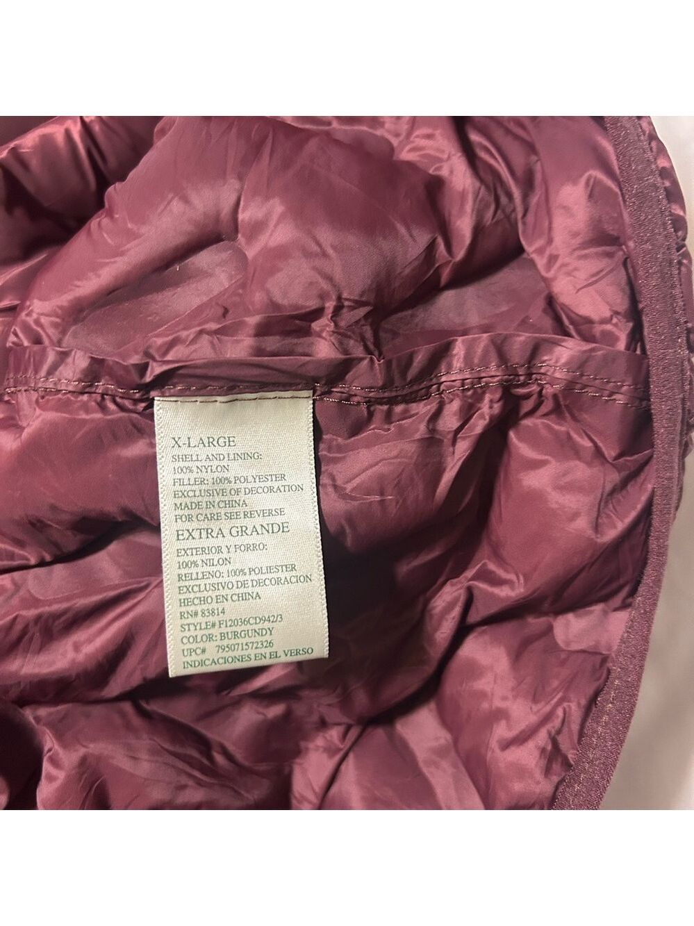 Tangerine Women's Sleeveless Winter Jacket Vest Size XL Quilted Puffer Burgundy - Picture 8 of 11